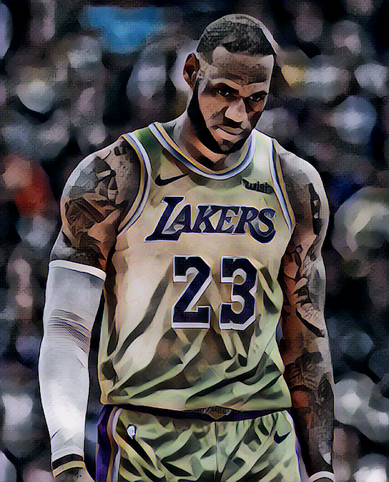 LEBRON JAMES LOS ANGELES LAKERS ABSTRACT ART 50 by Joe Hamilton LEBRON JAMES LOS ANGELES LAKERS ABSTRACT ART 50 by Joe Hamilton